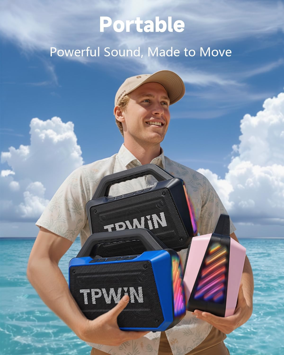 Thumbnail 6 de TPWIN 80W Bluetooth Speaker: Rugged Outdoor Powerhouse with Light Show