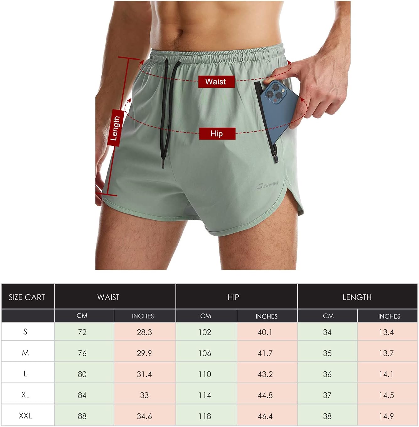 Thumbnail 6 de Suwangi Men's Running Shorts 3 inch