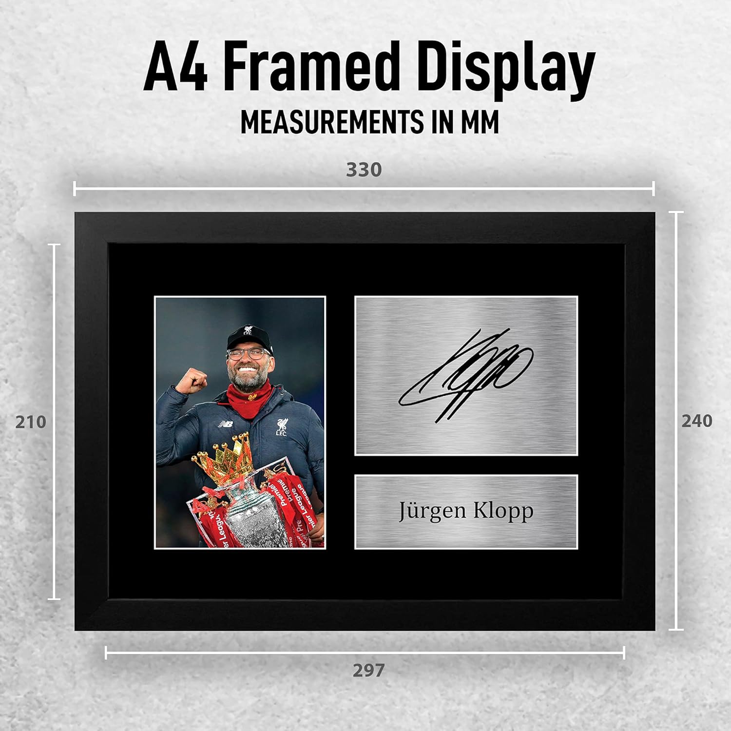 Thumbnail 1 de HWC Trading Jurgen Klopp gift signed & framed A4 printed autograph photo display (Liverpool)