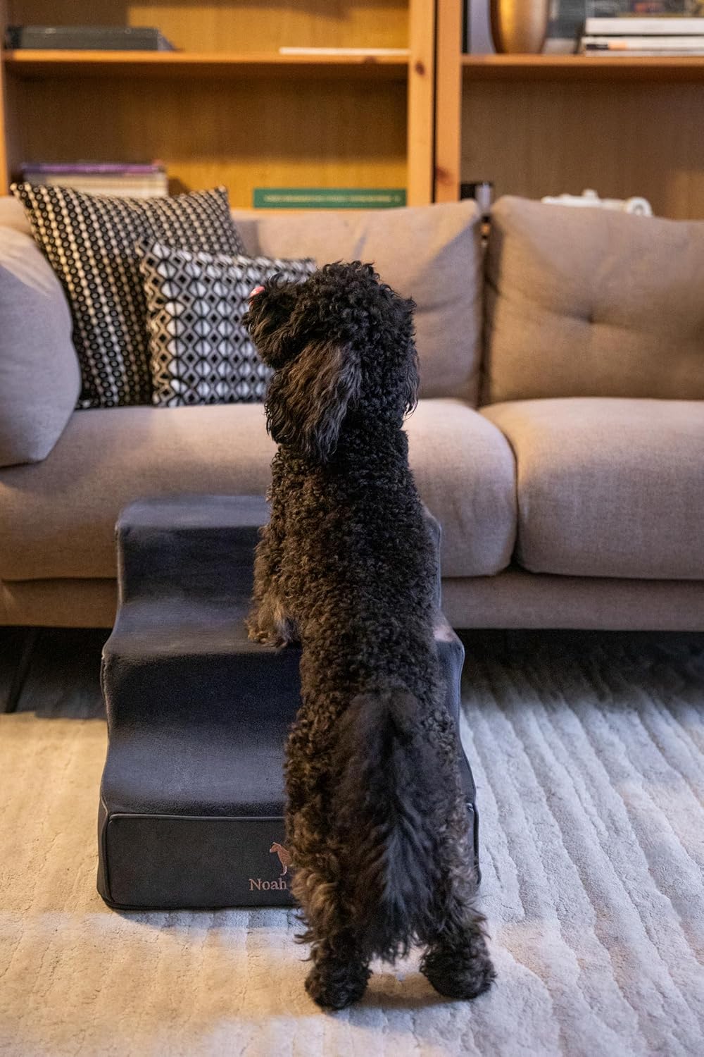 Thumbnail 2 de Noah & Paw Dog Stairs (16" Extra Wide) Leather Collection – Durable 3-Step Ramp for High Beds