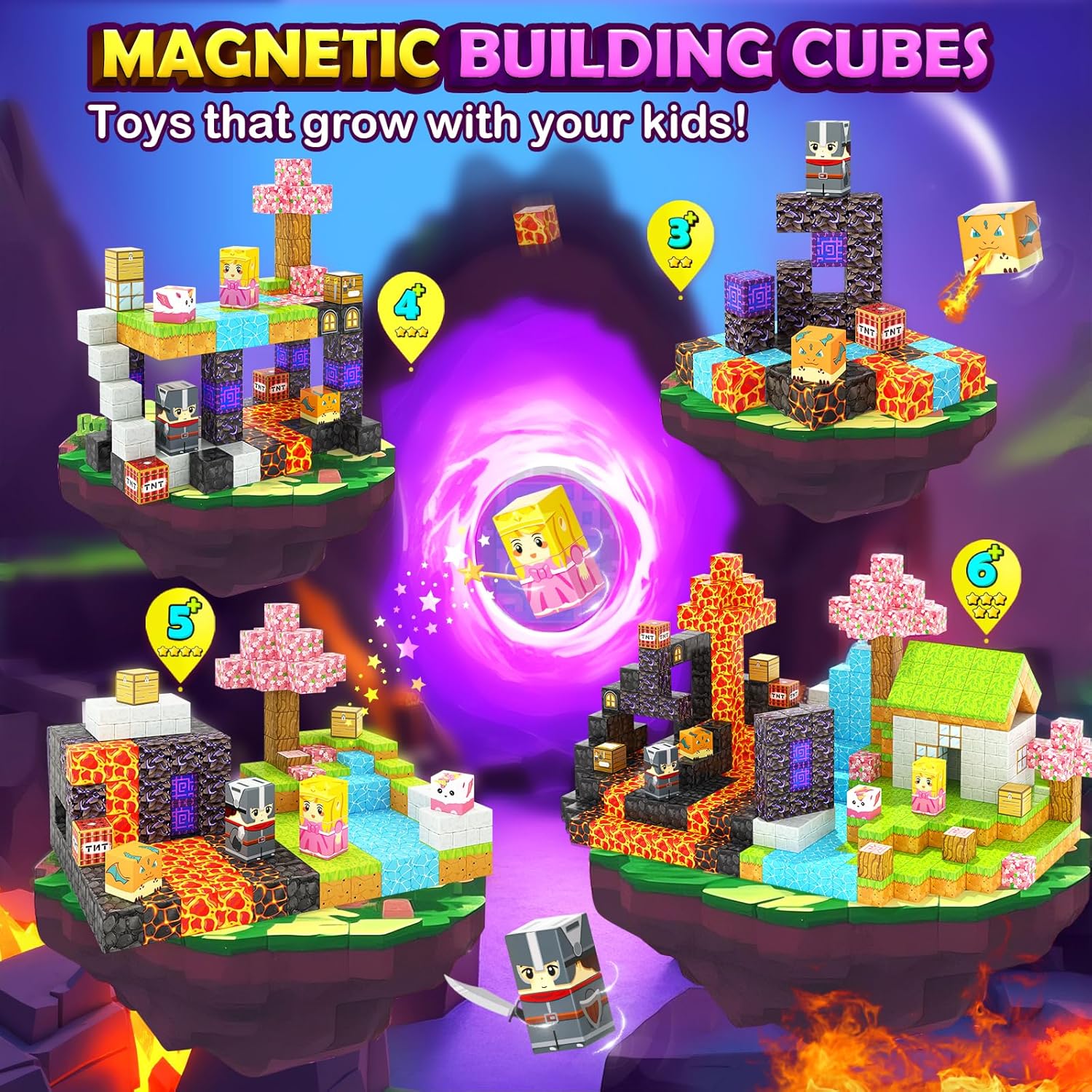 Detalle de Coodoo Magnetic Blocks: Mine Magnet World Blocks 🧱