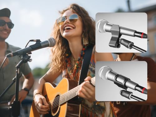 Detalle de GUITTO GMS-04 Mikrofonständer mit Doppel-Halter für Smartphone/Tablet – vielseitig einsetzbares Studio-Stativ