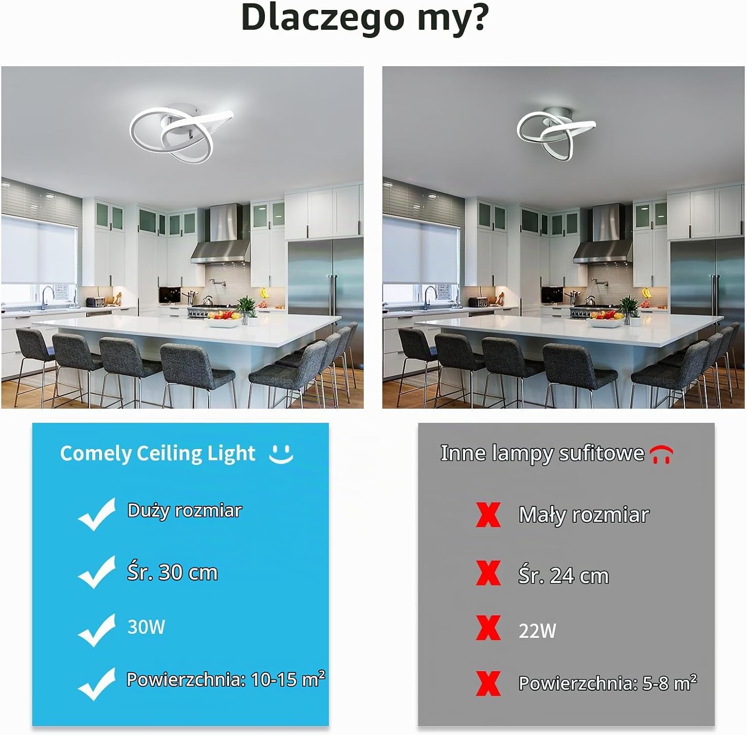 Thumbnail 6 de Comely lampa sufitowa LED w kształcie kwiatu, 30 W, 3375 lm, 6500 K