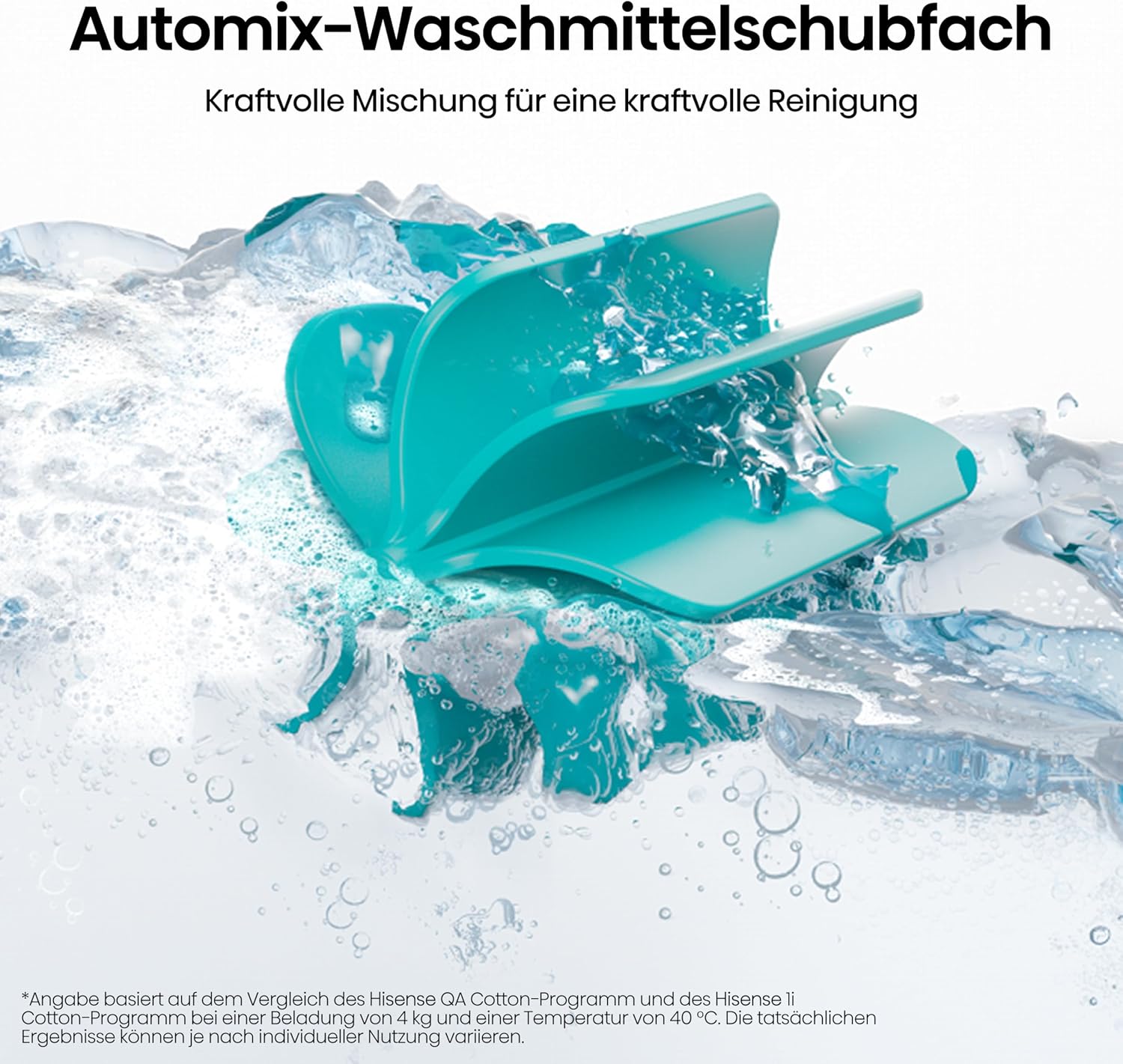 Detalle de Hisense WF1I9042BWP Waschmaschine mit Dampffunktion – 9 kg, 1400 U/min, 15 Programme