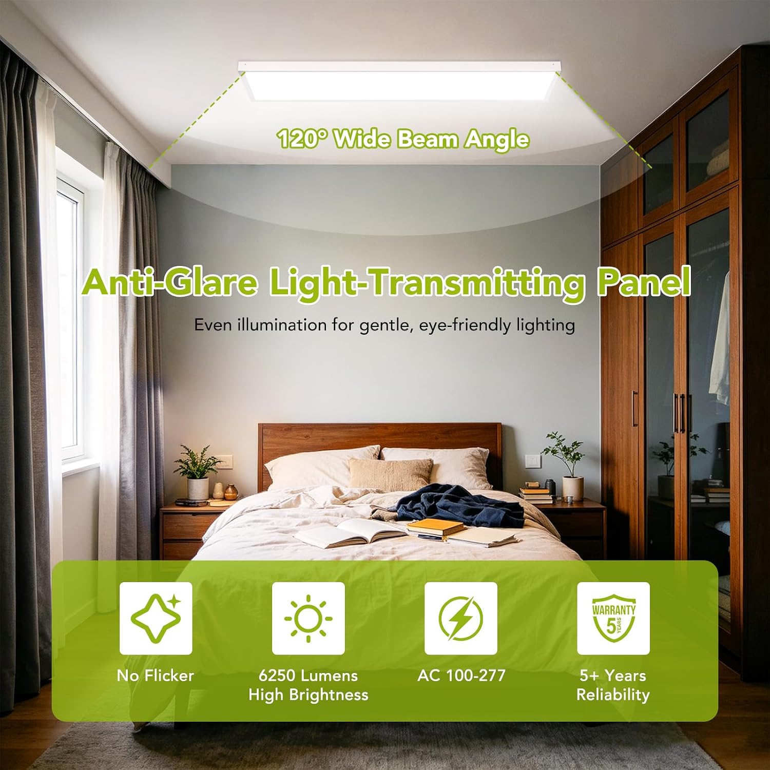 Thumbnail 1 de YXL H2501 1x4 LED Flat Panel Lights, 4-Pack, 5 CCT, Selectable Wattage