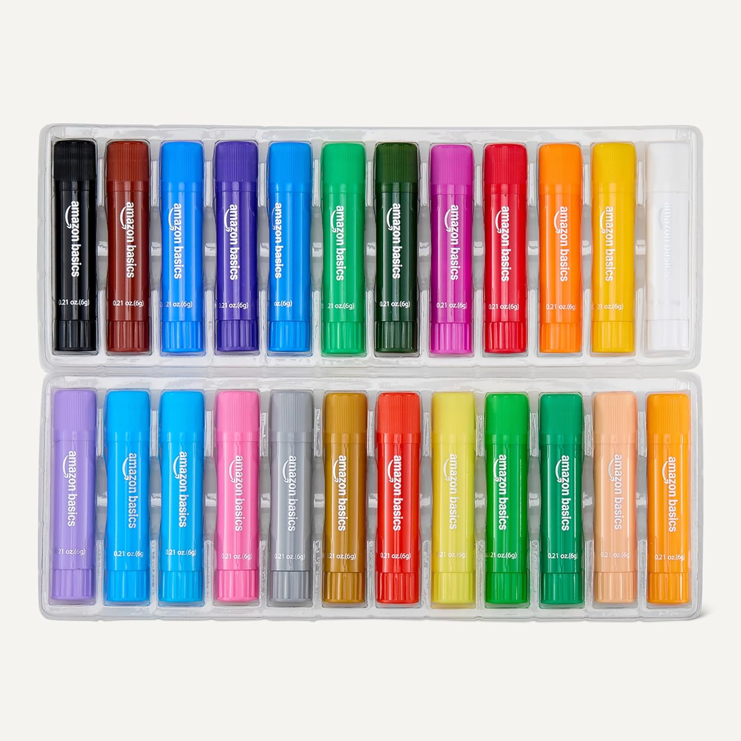 Detalle de Amazon Basics Tempera Paint Sticks for Kids and Students, 24-Color Washable Set