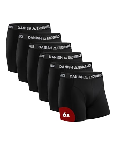 Detalle de DANISH ENDURANCE Calzoncillos Hombre Boxer Algodón Premium - Pack 6 (Negro, L)