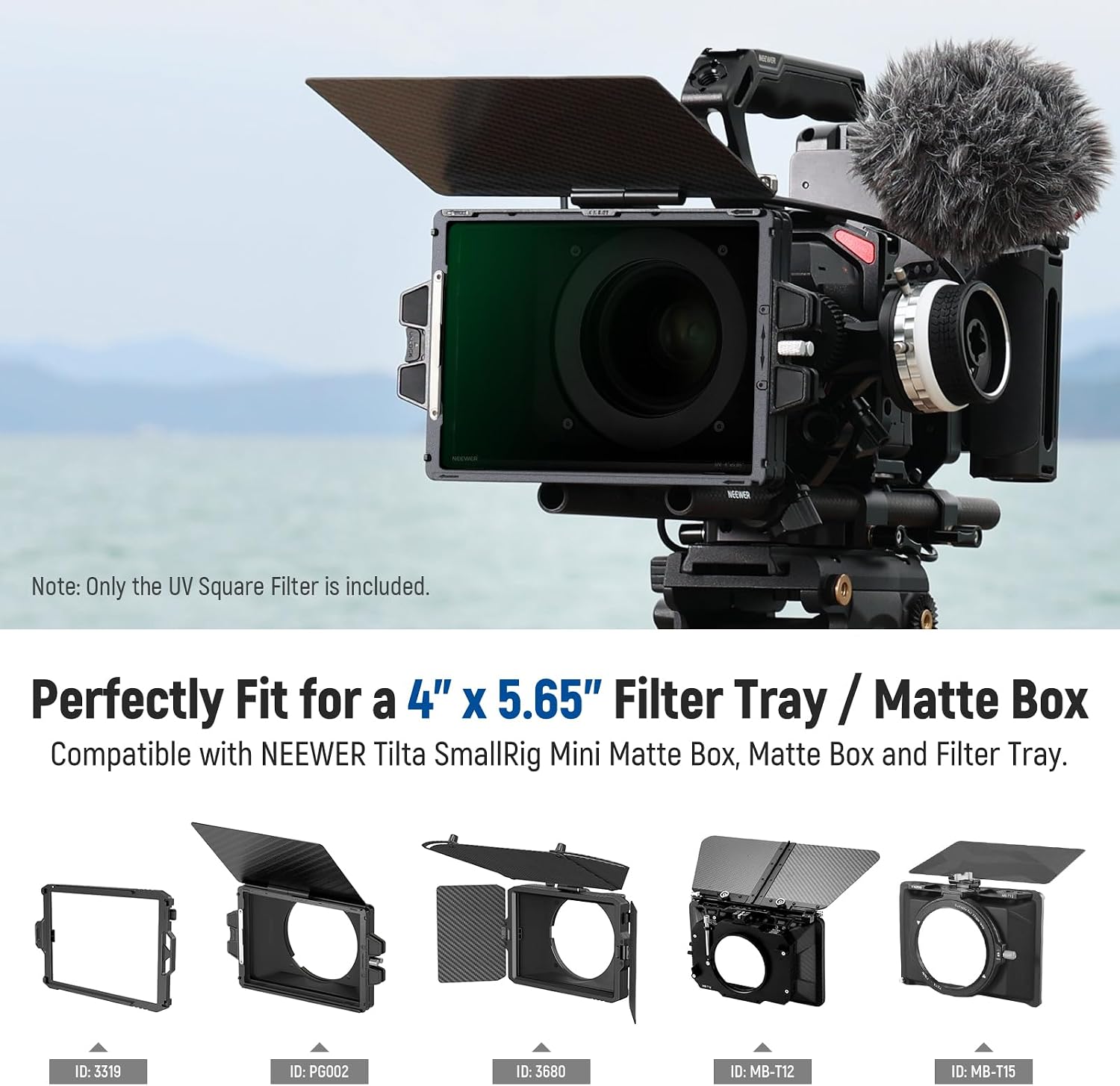 Thumbnail 2 de Neewer 4x5.65 Square UV Filter for Matte Box – Cinema Protective Filter