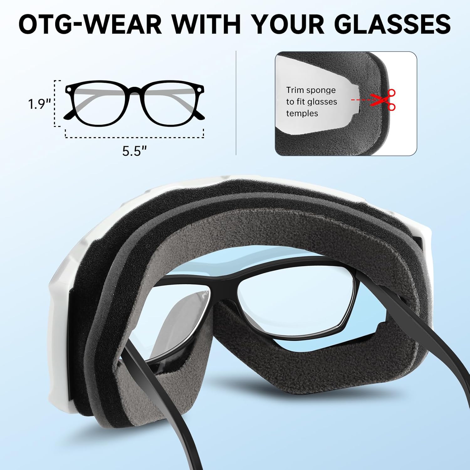 Thumbnail 3 de findway Ski Goggles OTG Over-Glasses Snow Goggles