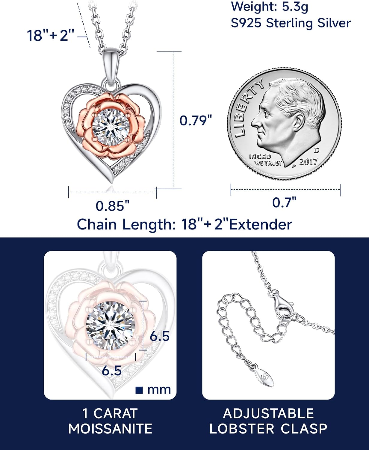Detalle 2 de MomentWish Cuore Collana 1 carato 💎