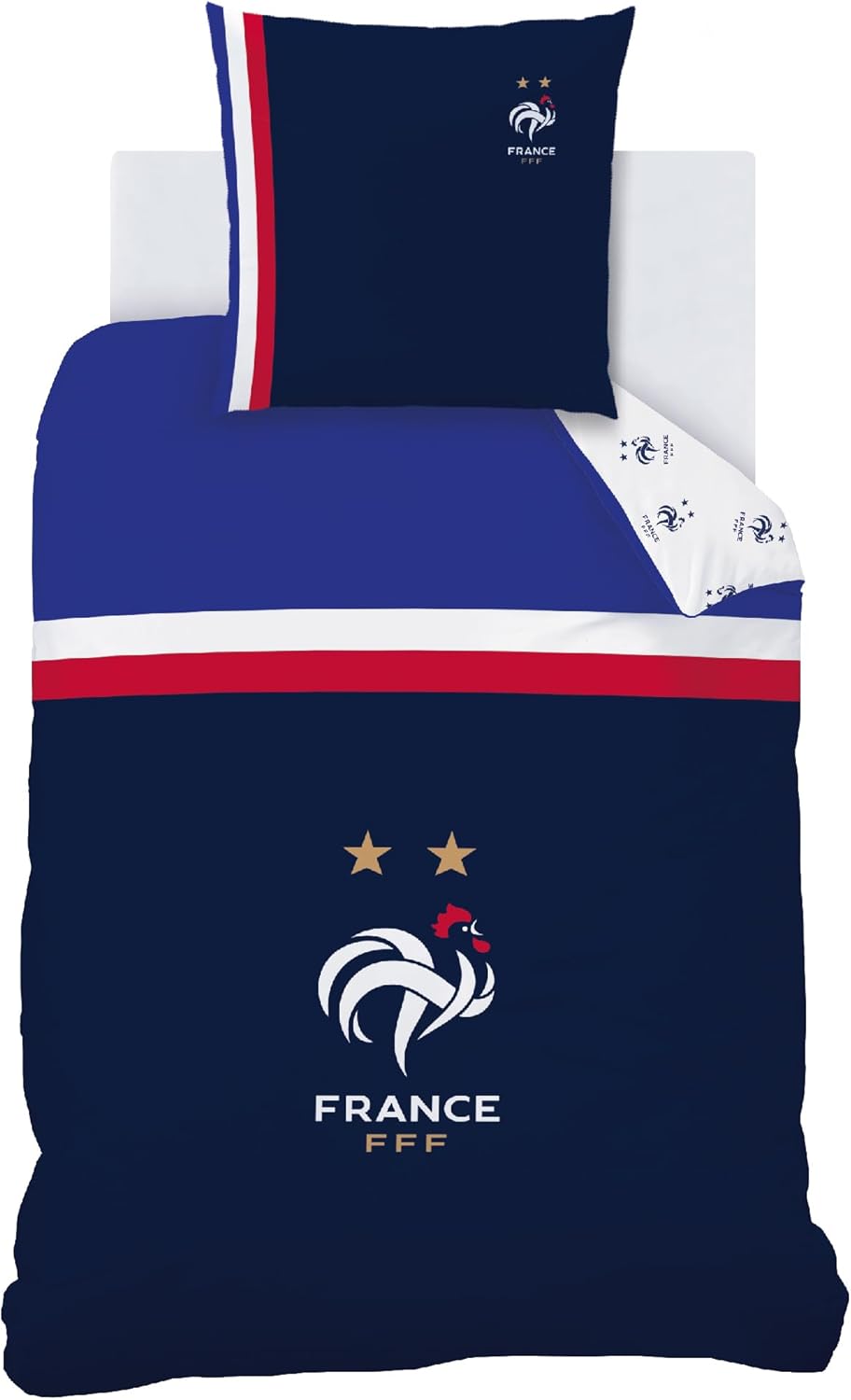Thumbnail 1 de FFF Drapeau Parure de Lit Enfant en coton 100% – Bleu Marine, imprimé FFF et revers graphique