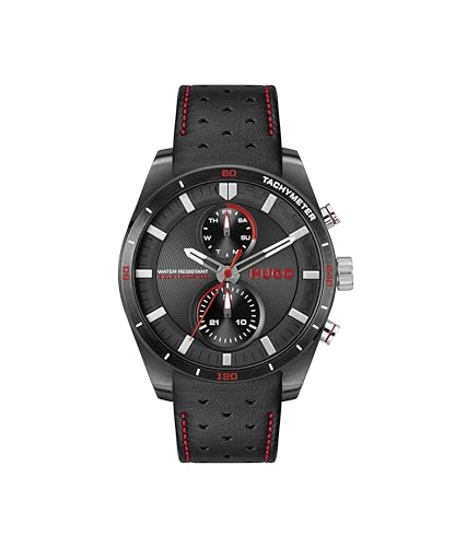 Detalle de HUGO #FAST Collection Multifunction Quartz Watch, 44 mm Black Dial