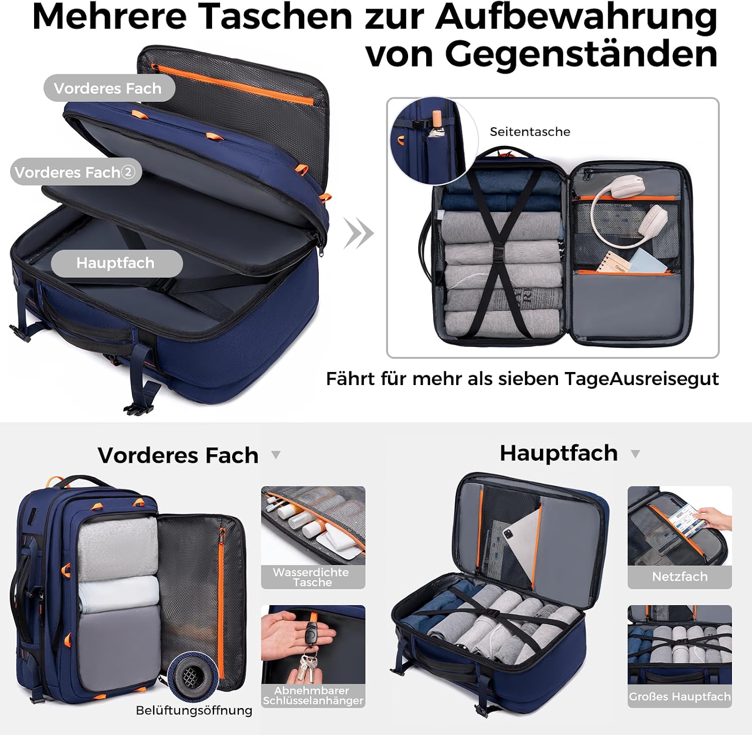 Thumbnail 1 de Fenree.geer Reiserucksack: Erweiterbarer Handgepäck-Rucksack mit Laptopfach bis 18,4 Zoll
