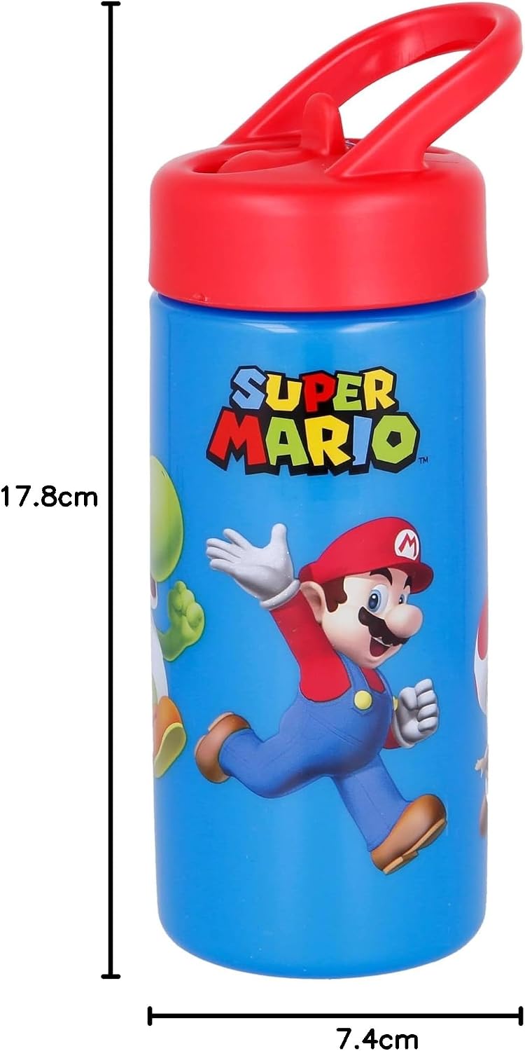 Detalle 2 de Stor 21401 – sportowa butelka Super Mario 410 ml ze słomką i uchwytem