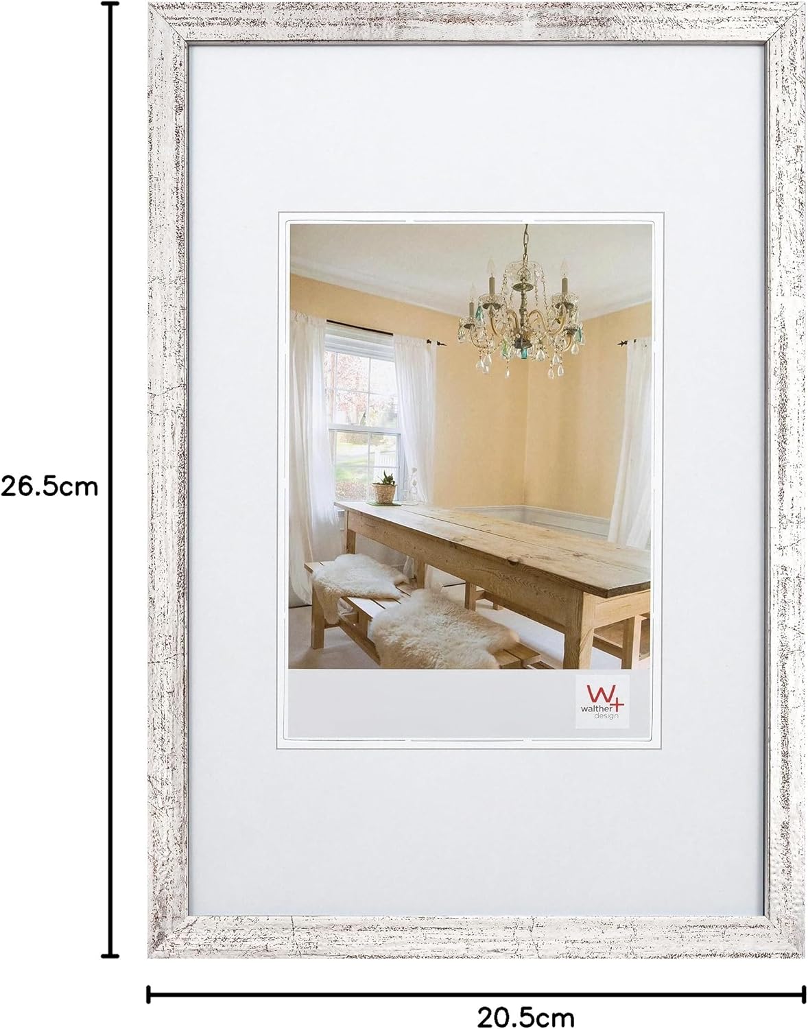 Detalle de Walther Design Cadre Photo Argent 18 x 24 cm – cadre en bois élégant pour portraits et paysages