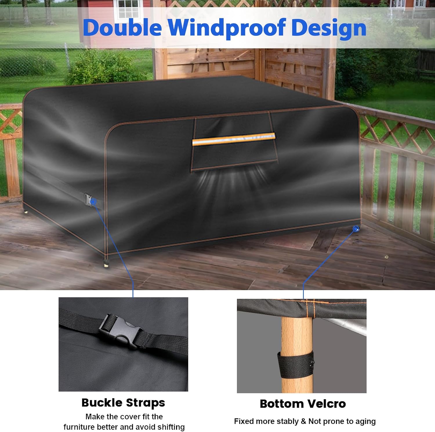 Thumbnail 2 de Aoretic Outdoor Garden Table Cover 242x182x100cm