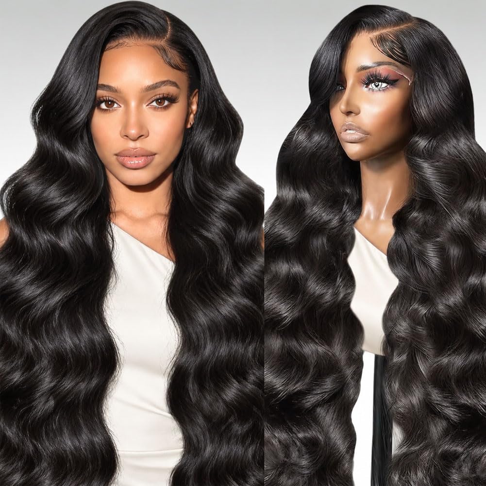 Detalle de annione 30 Inch 13x6 Lace Front Human Hair Wig (200% Density) – Body Wave, Transparent HD Lace, Pre-Plucked