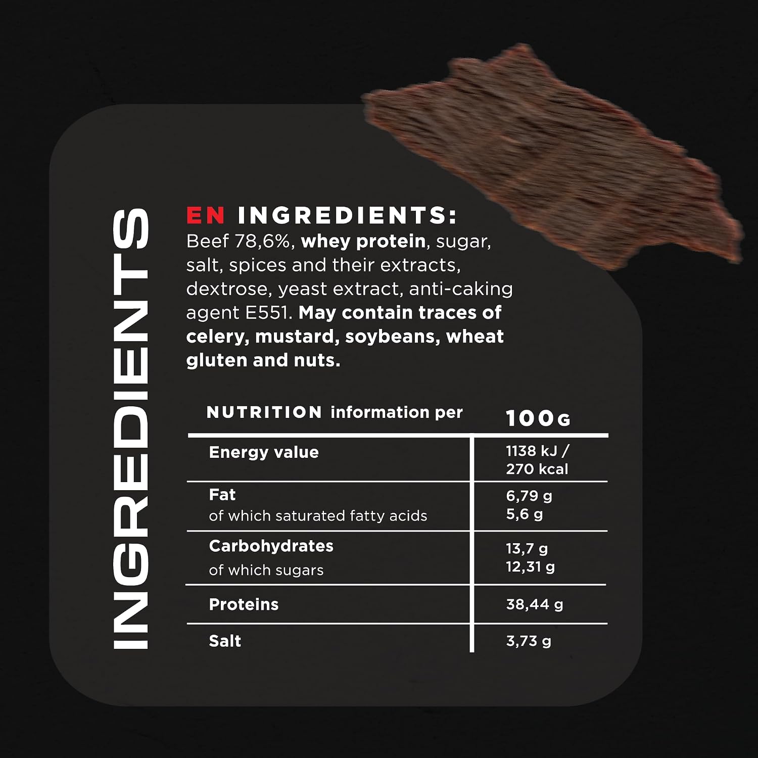 Detalle 2 de THE MEAT MAKERS – Beef Jerky Marble Steak, 200 g