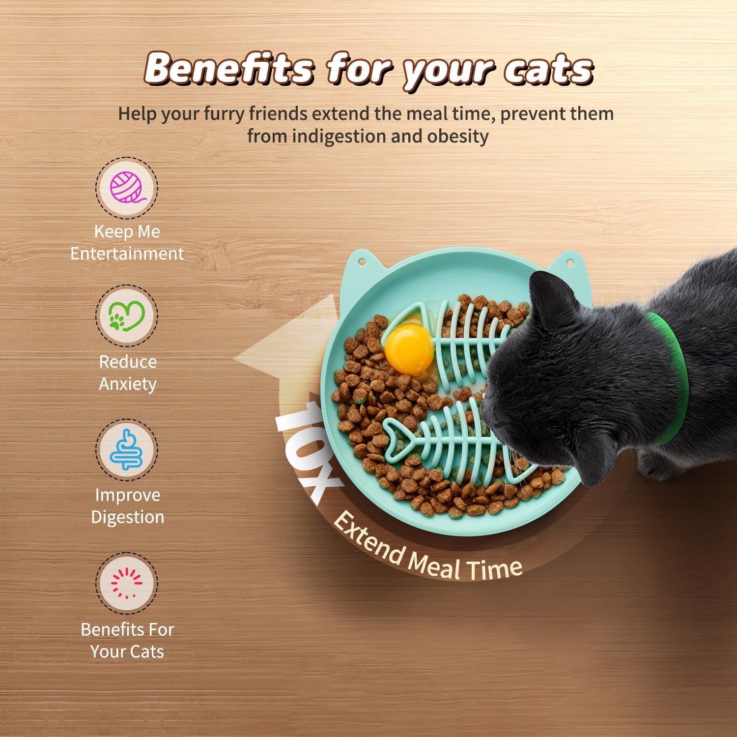 Detalle de Zonopy Cuenco de alimentación lenta para gatos 17 cm