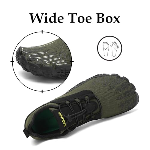 Thumbnail 2 de SAGUARO Zapatillas Barefoot para Hombre y Mujer – Zapatillas Minimalistas con Suela Zero Drop, Verdes Militares (Talla 43 EU)