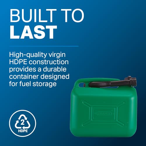 Thumbnail 2 de Draper 10L Plastic Petrol Can with 290mm Spout — Portable Fuel Container