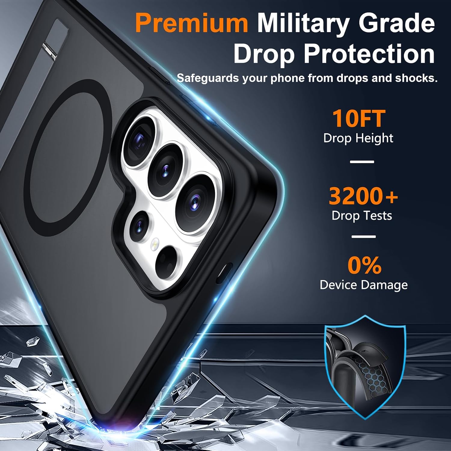 Detalle de SPIDERCASE Magnetic Case for Samsung Galaxy S26 Ultra 6.9" — Built-in Invisible Kickstand, MagSafe Compatible, Translucent Matte Slim