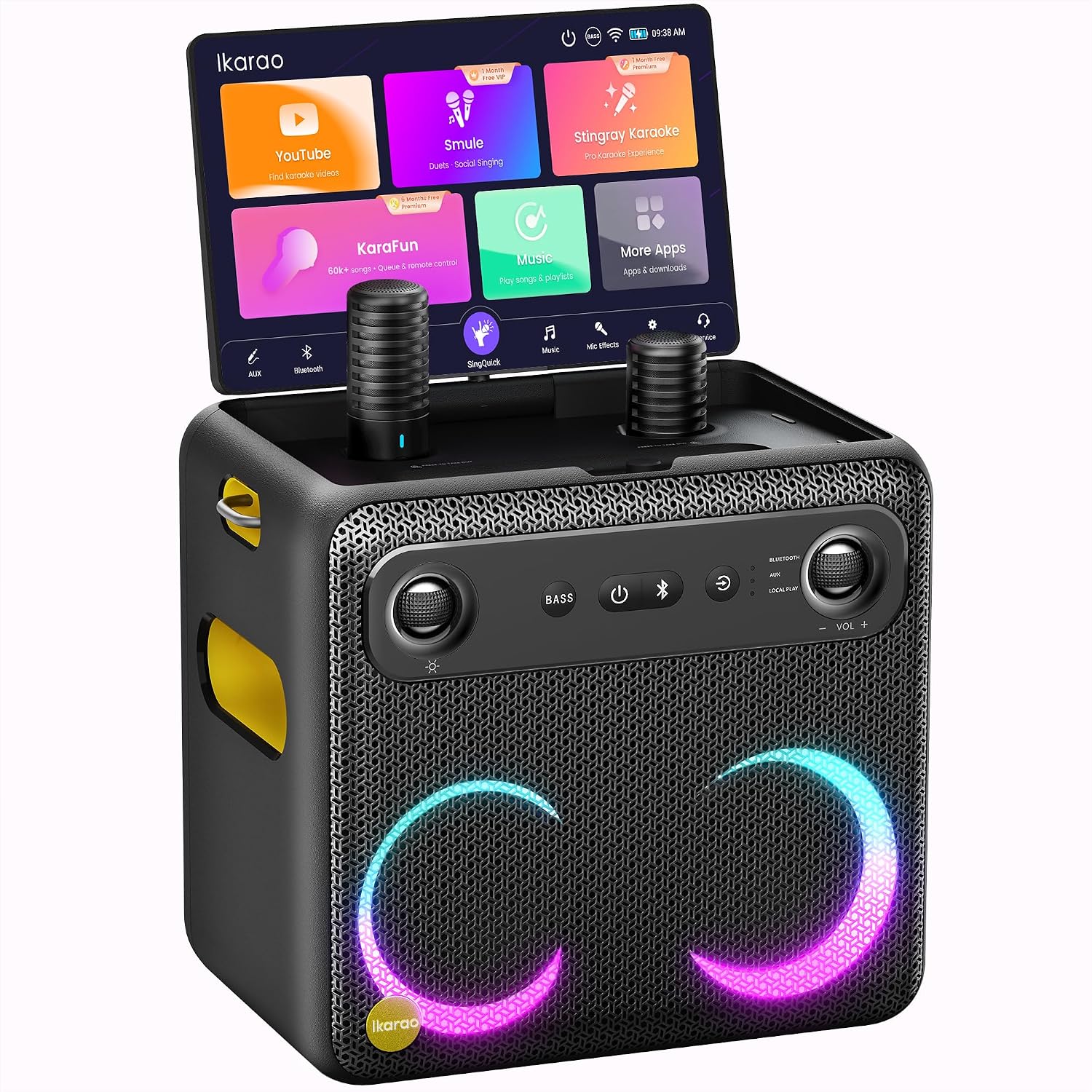 Detalle de Ikarao Break X2 Karaoke Machine with 10.1-Inch Lyrics Display and 300W Speaker