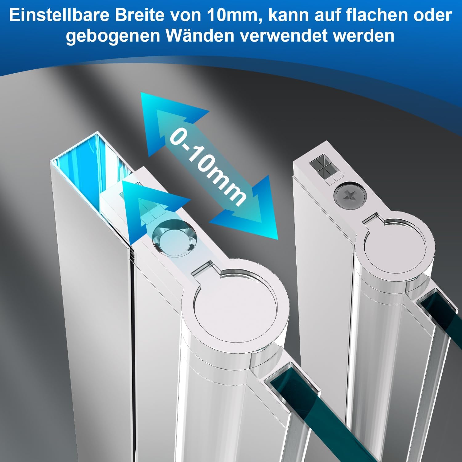 Thumbnail 4 de Eikuavons Weiße Streifen 120*140cm douchewand voor badkuip, 3-delig ESG-glas