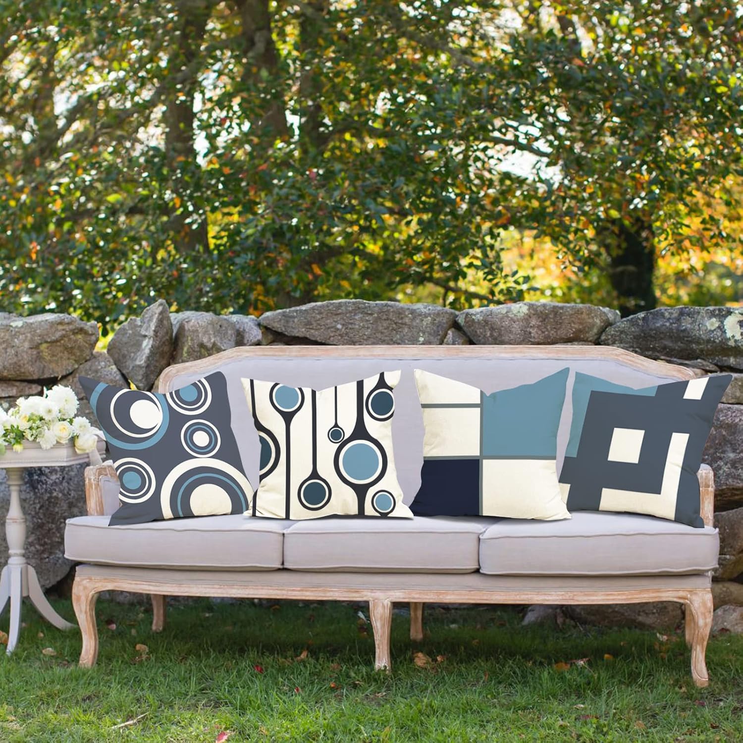 Thumbnail 3 de ZWJD Lot de 4 housses de coussins 40 x 40 motif géométrique