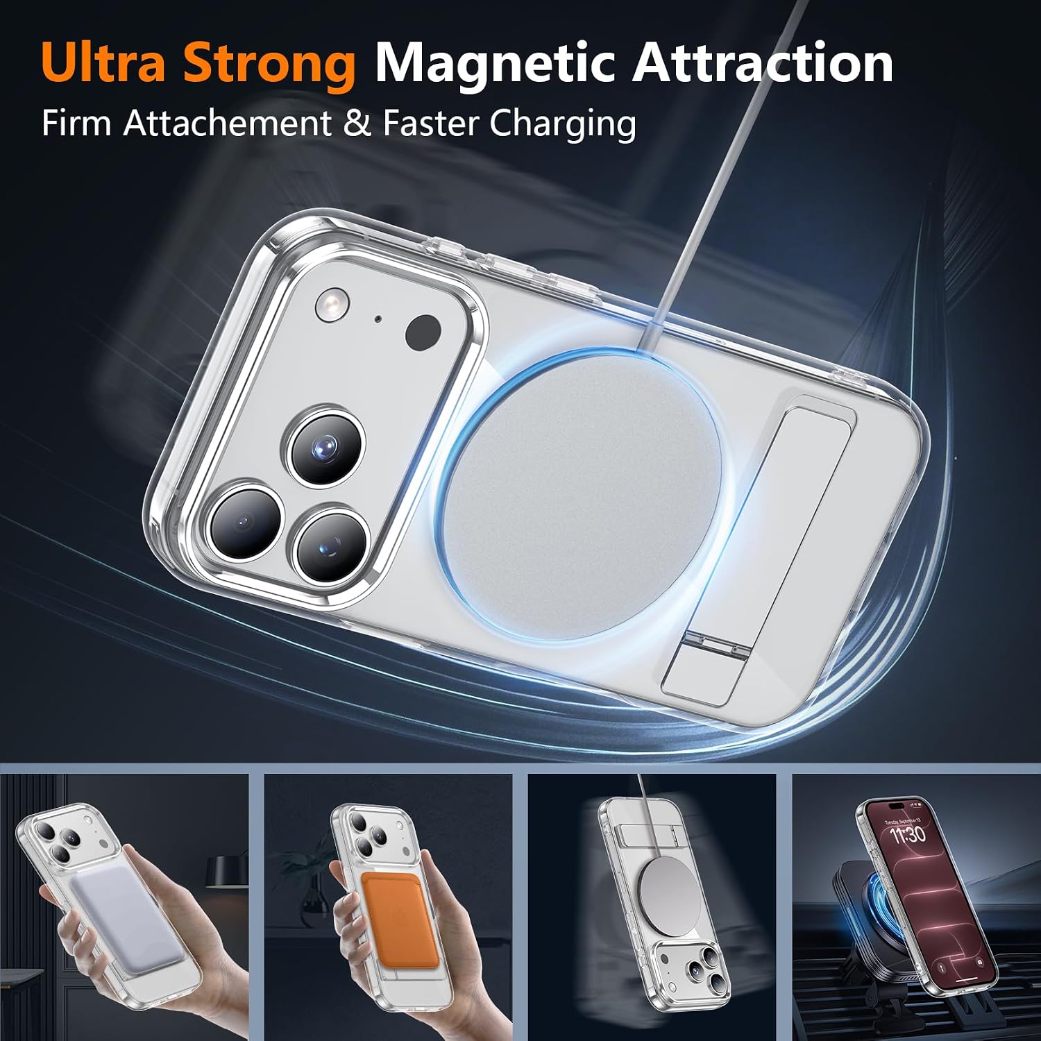 Detalle 2 de SPIDERCASE iPhone 17 Pro Max magnetic clear case 6.9"
