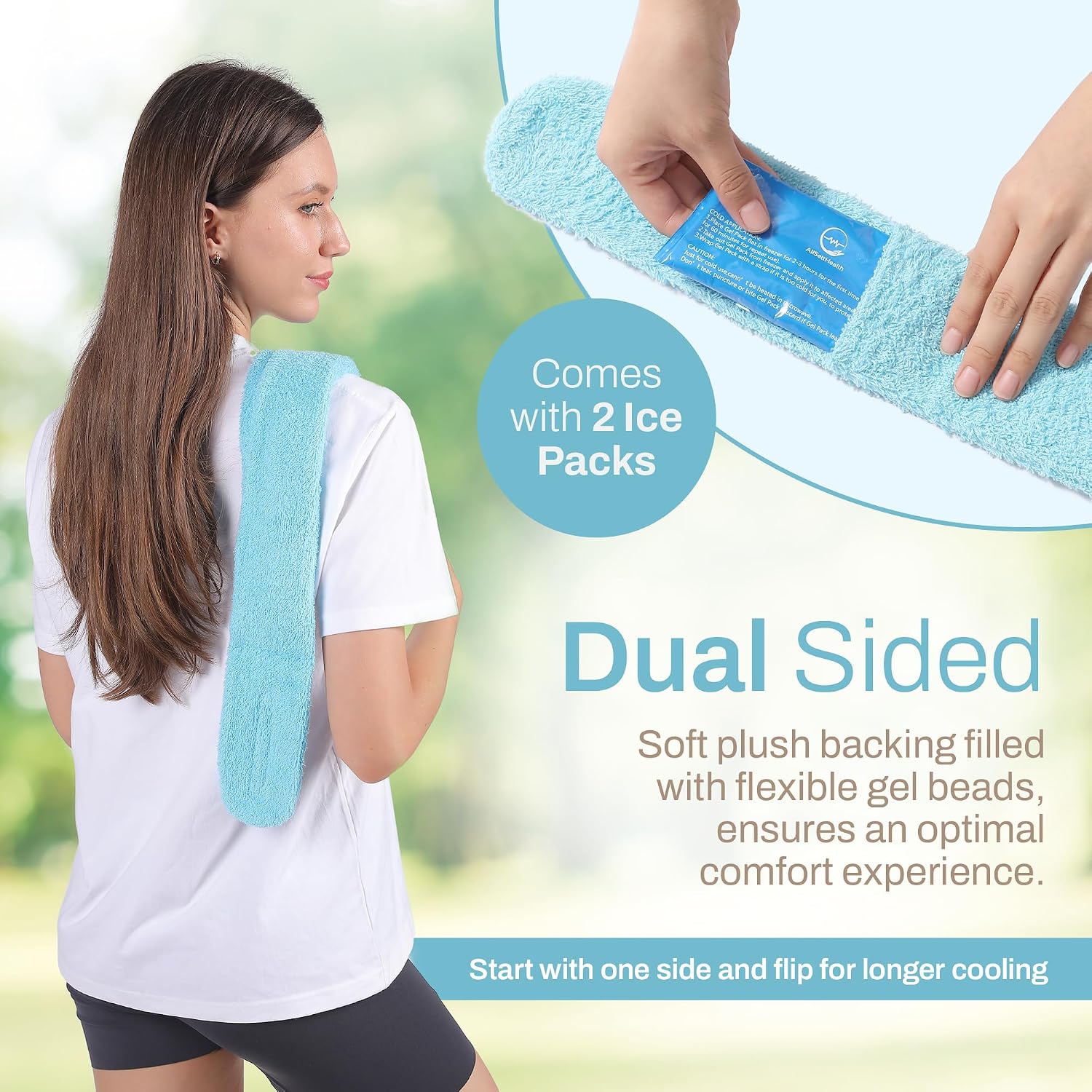 Detalle 1 de Neck Ice Pack Wrap, 2 Reusable Packs