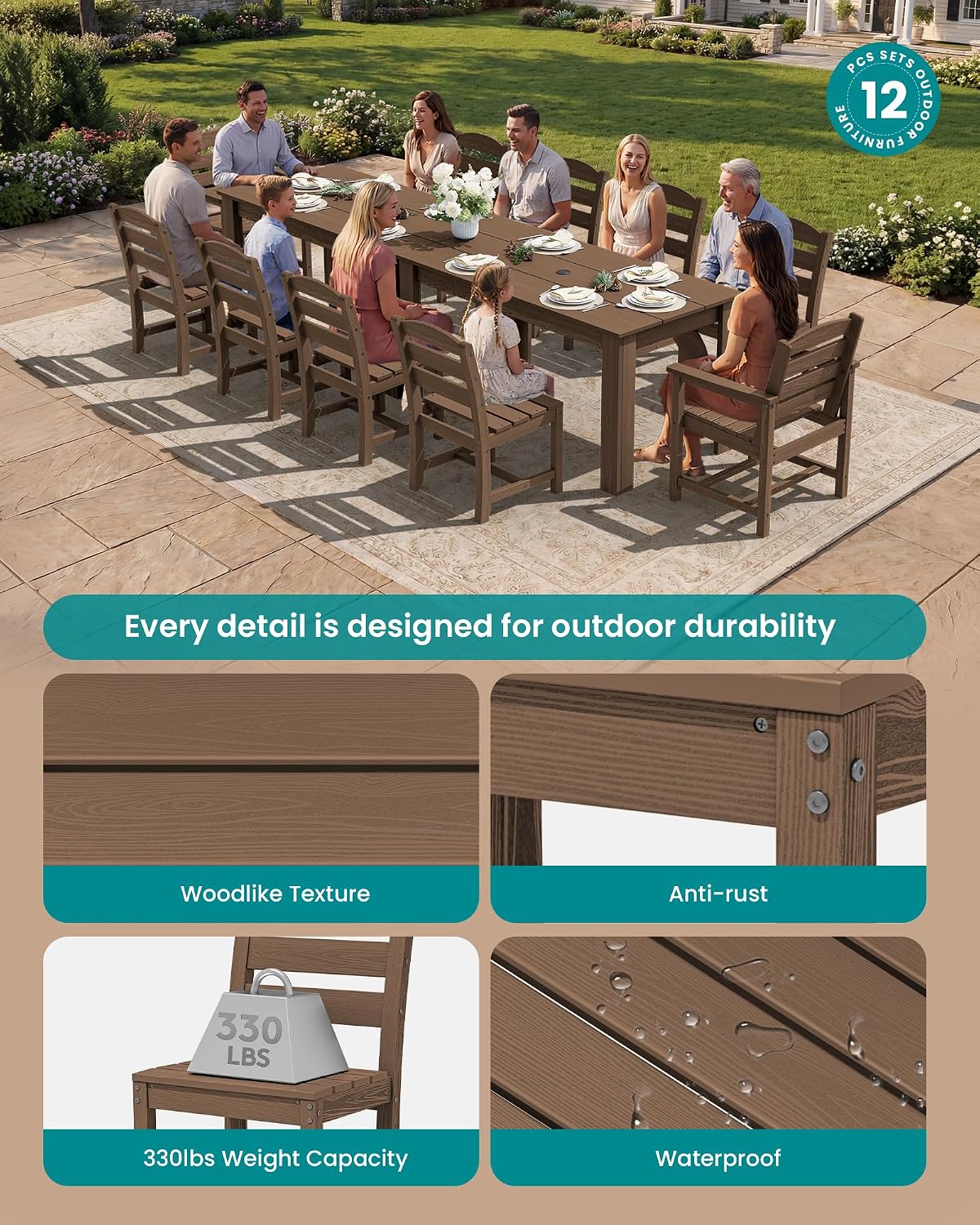 Detalle 2 de SERWALL Patio Dining Set in HDPE