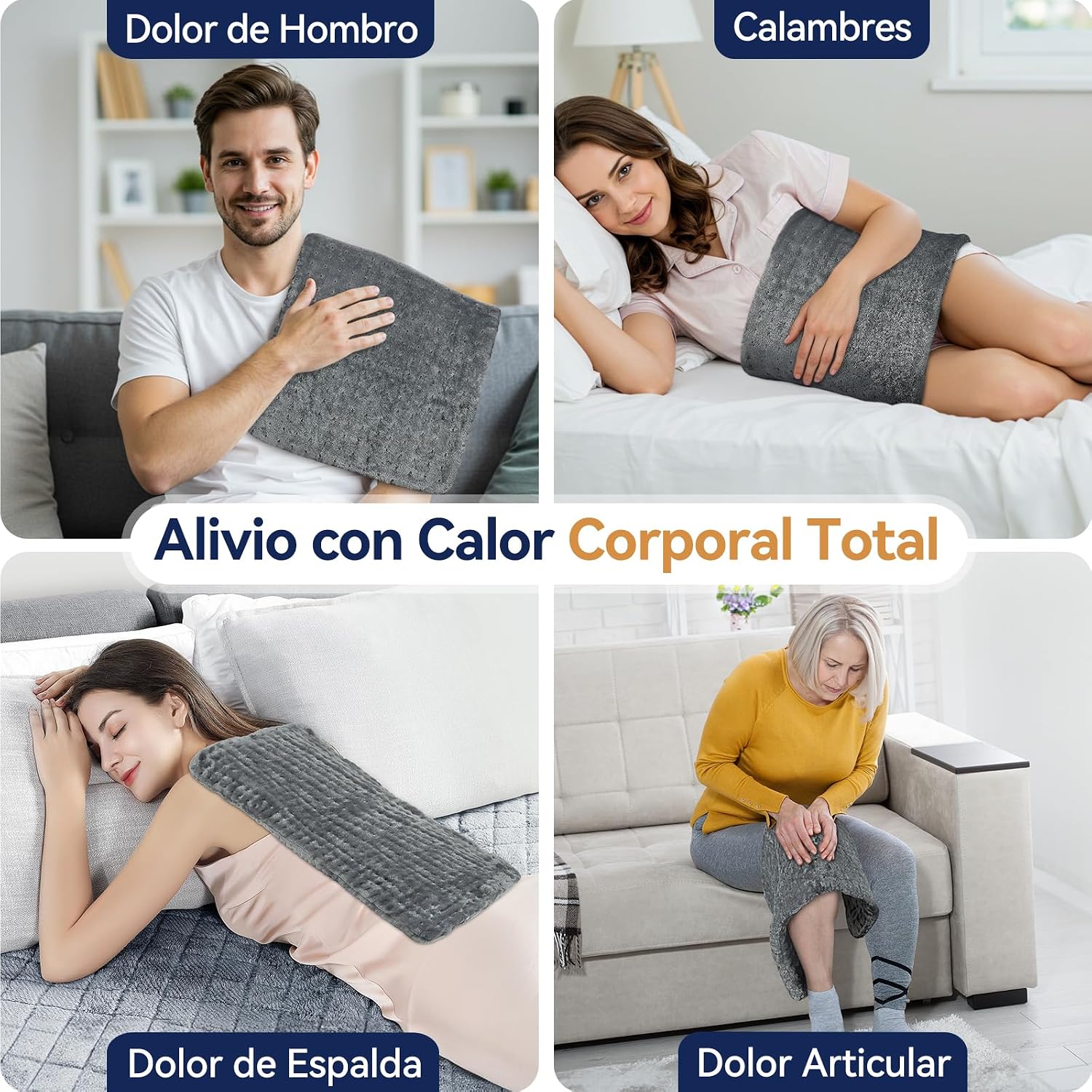 Thumbnail 6 de Manta eléctrica lumbar de VSTKEN, 9 temperaturas y 4 temporizadores (30x60 cm)