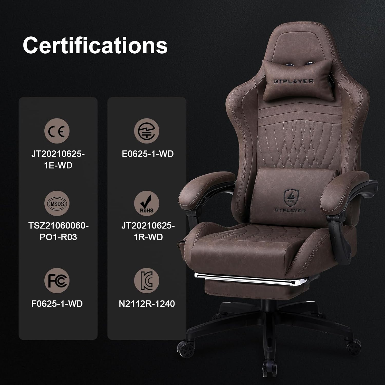 Detalle 1 de GTPLAYER ACE-PRO-IE Gaming Chair with Bluetooth Speakers and Footrest