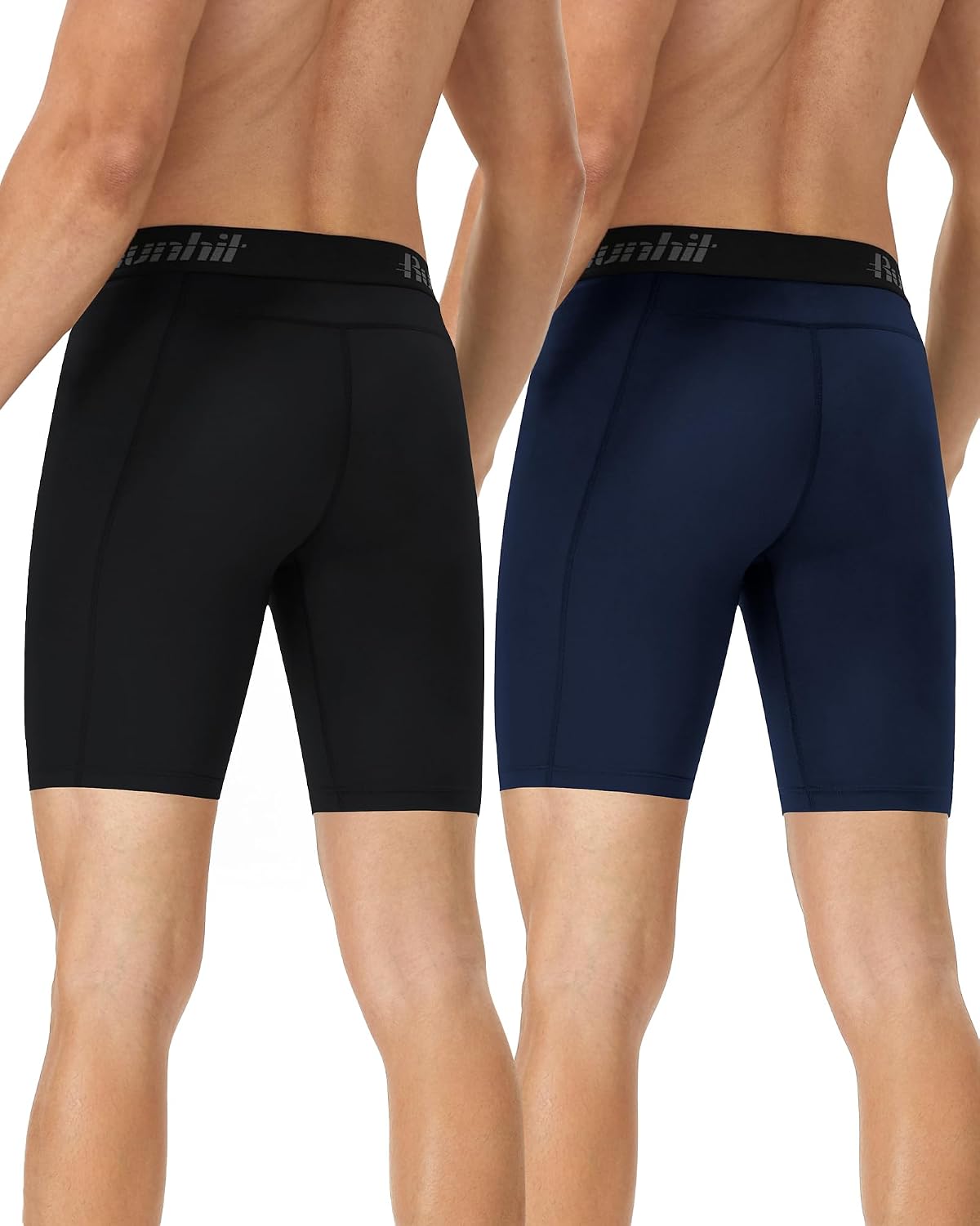 Detalle de Runhit Compression Shorts for Men (1 or 2 Pack) – Anti-chafing Quick-dry Base Layer for Running, Gym & Cycling