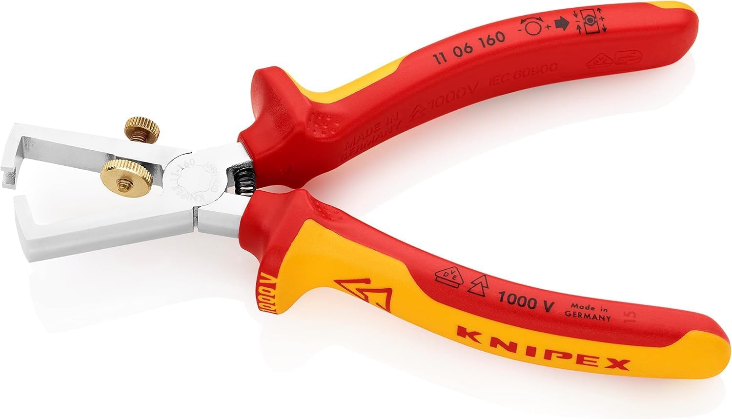 Thumbnail 1 de KNIPEX 11 06 160 SB Insulation Stripper with Opening Spring – Chrome-Plated, Multi-Component Grips