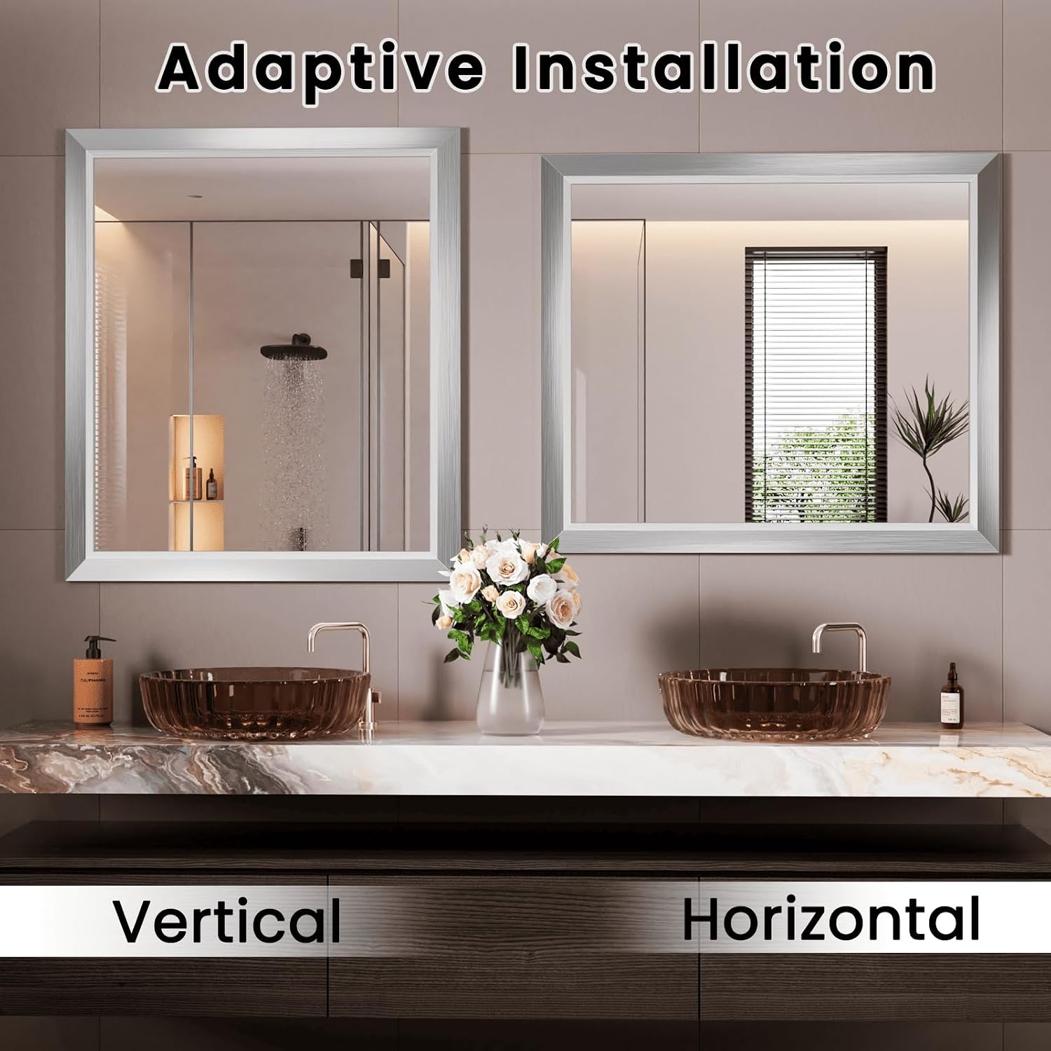 Thumbnail 4 de Amorho Bathroom Mirror 40x38 Inch