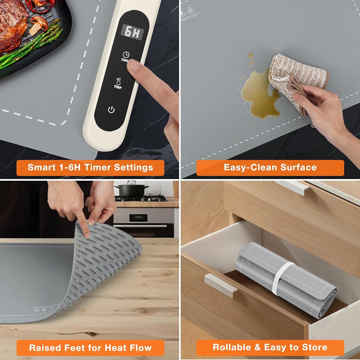 Detalle 1 de FYY Food Warming Mat, 7 Temperature Levels