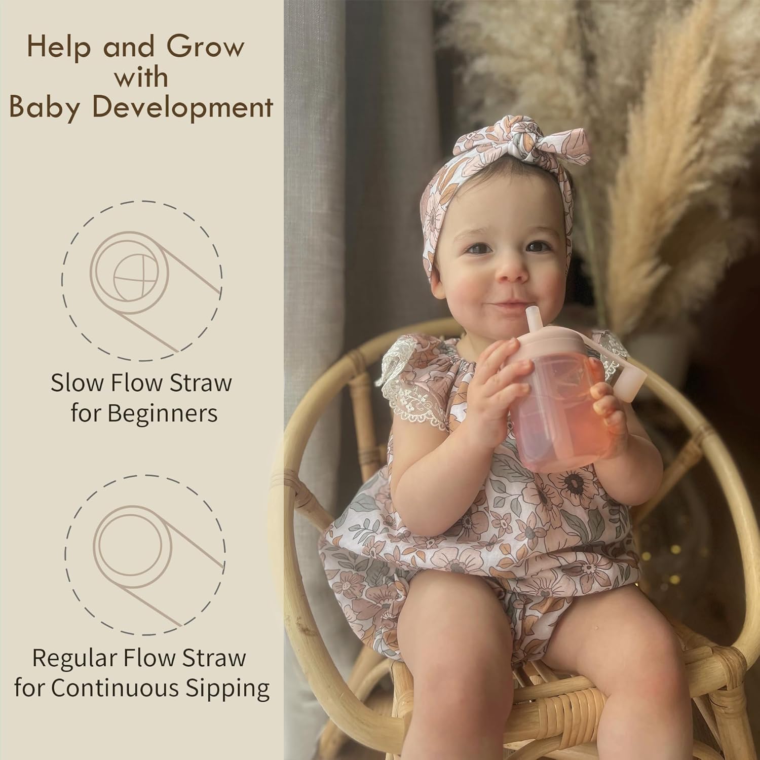 Thumbnail 3 de Moonkie Baby Straw Cup with Silicone Vent and 2-Pack (5 oz) – BPA-Free, Drop-Proof Sippy for 6 Months+