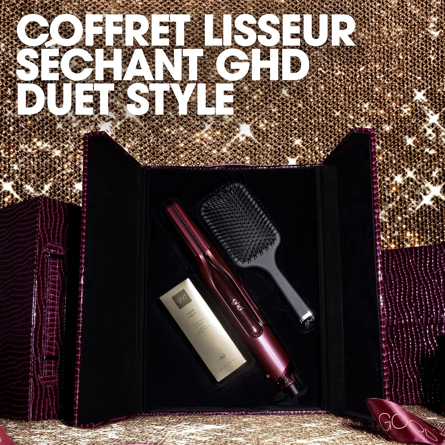 Detalle 2 de ghd Duet Style 2-en-1: Coffret Lisseur séchant (Bordeaux) — Cheveux secs et lisses en un seul geste