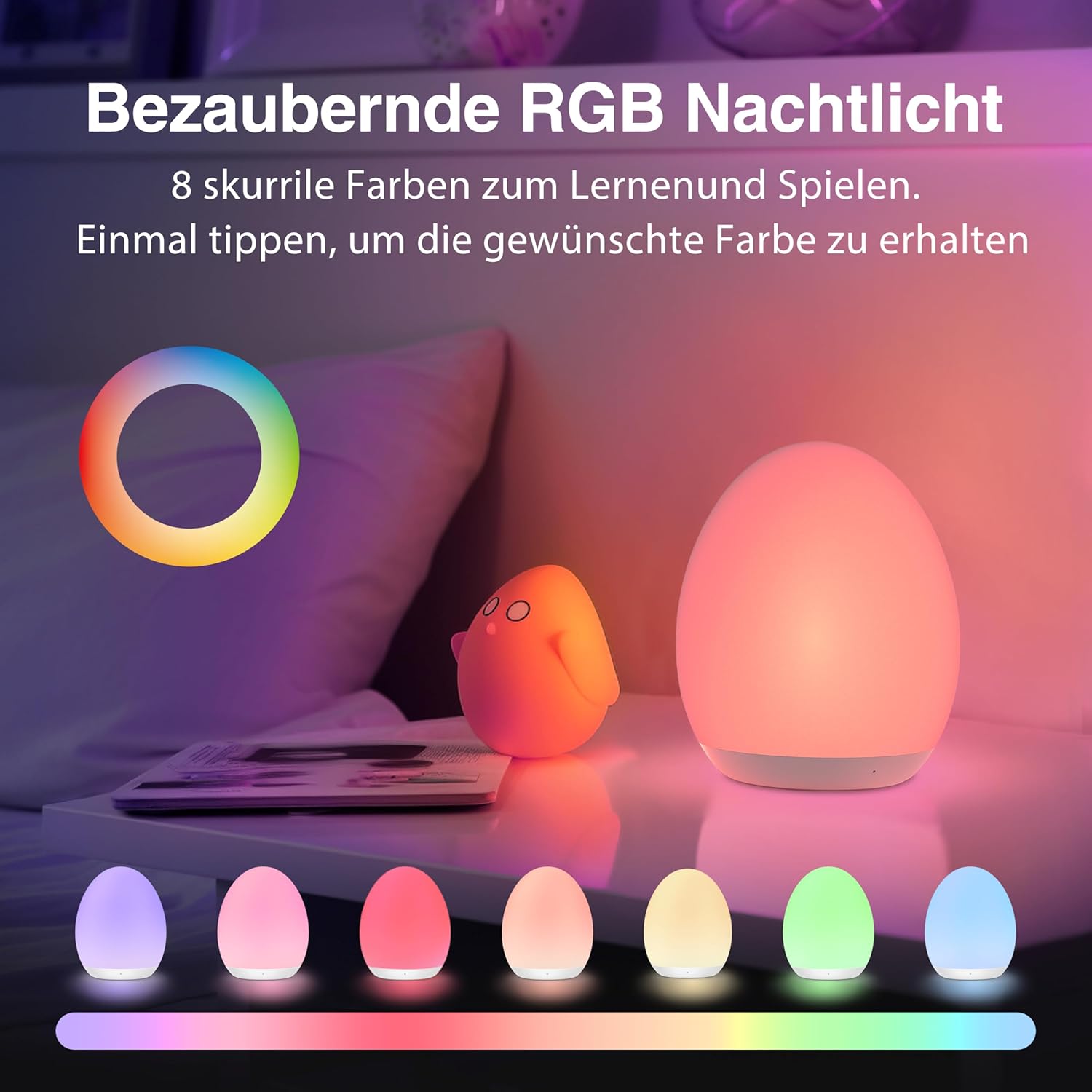 Detalle de JolyWell Nachtlicht Kinder 100 h Akku