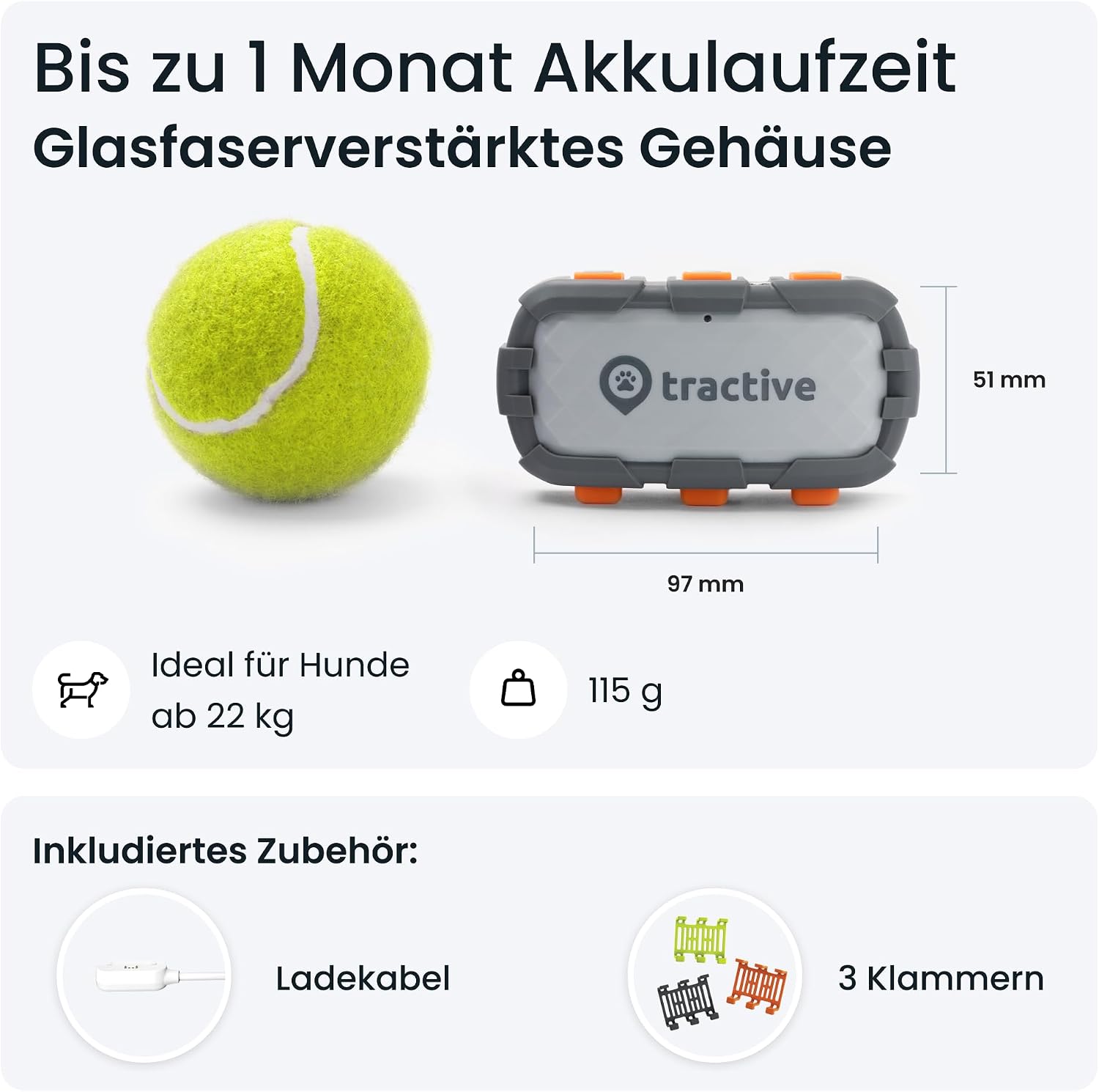 Detalle 2 de Tractive DOG XL Adventure GPS Tracker 1 Monat Akku