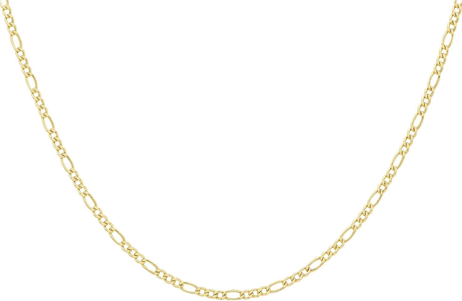 Thumbnail 2 de Collier unisexe en or 585 Figaro – 14 carats, largeur 3 mm