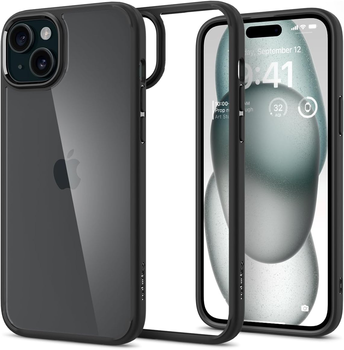 Detalle de Coque Spigen Ultra Hybrid anti-jaunissement et anti-choc pour iPhone 15 (noir mat)