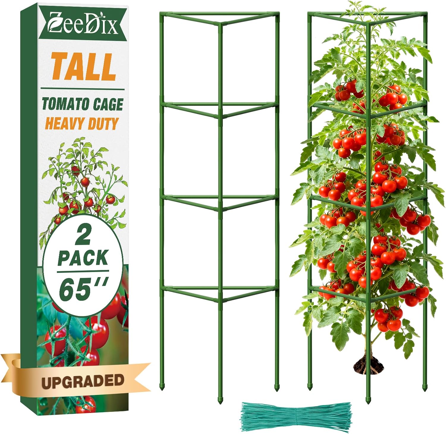 Detalle de ZeeDix Tomato Cage Set 65-Inch