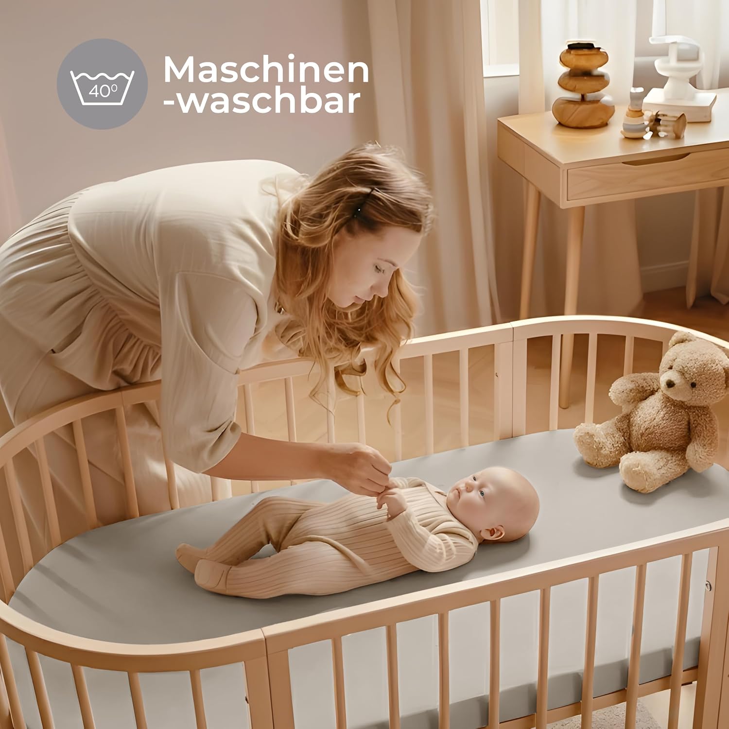 Thumbnail 6 de Dreamzie 2er Set Spannbettlaken 40x80 cm für Kinderwagen