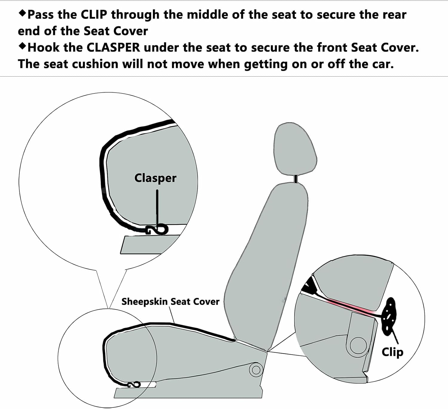 Thumbnail 5 de OGLAND 20" Genuine Australian Sheepskin Car Seat Cover