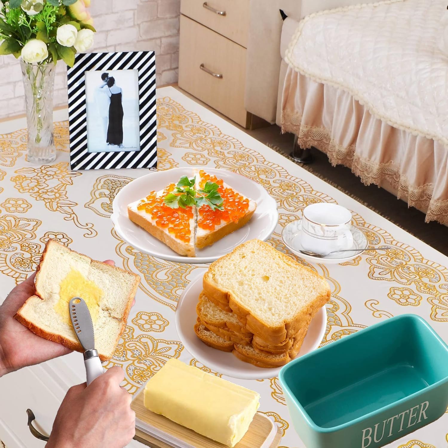 Thumbnail 4 de Ceramic Butter Dish with Wooden Lid
