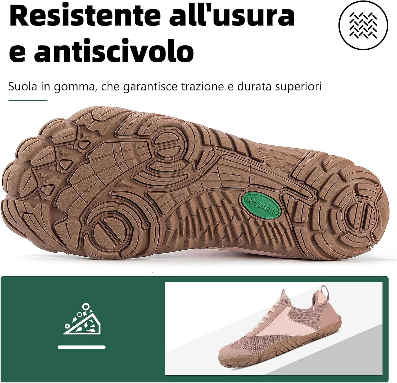 Detalle de SAGUARO Barefoot Shoes Unisex Sneakers Piedi Nudi Minimaliste Traspiranti Leggera