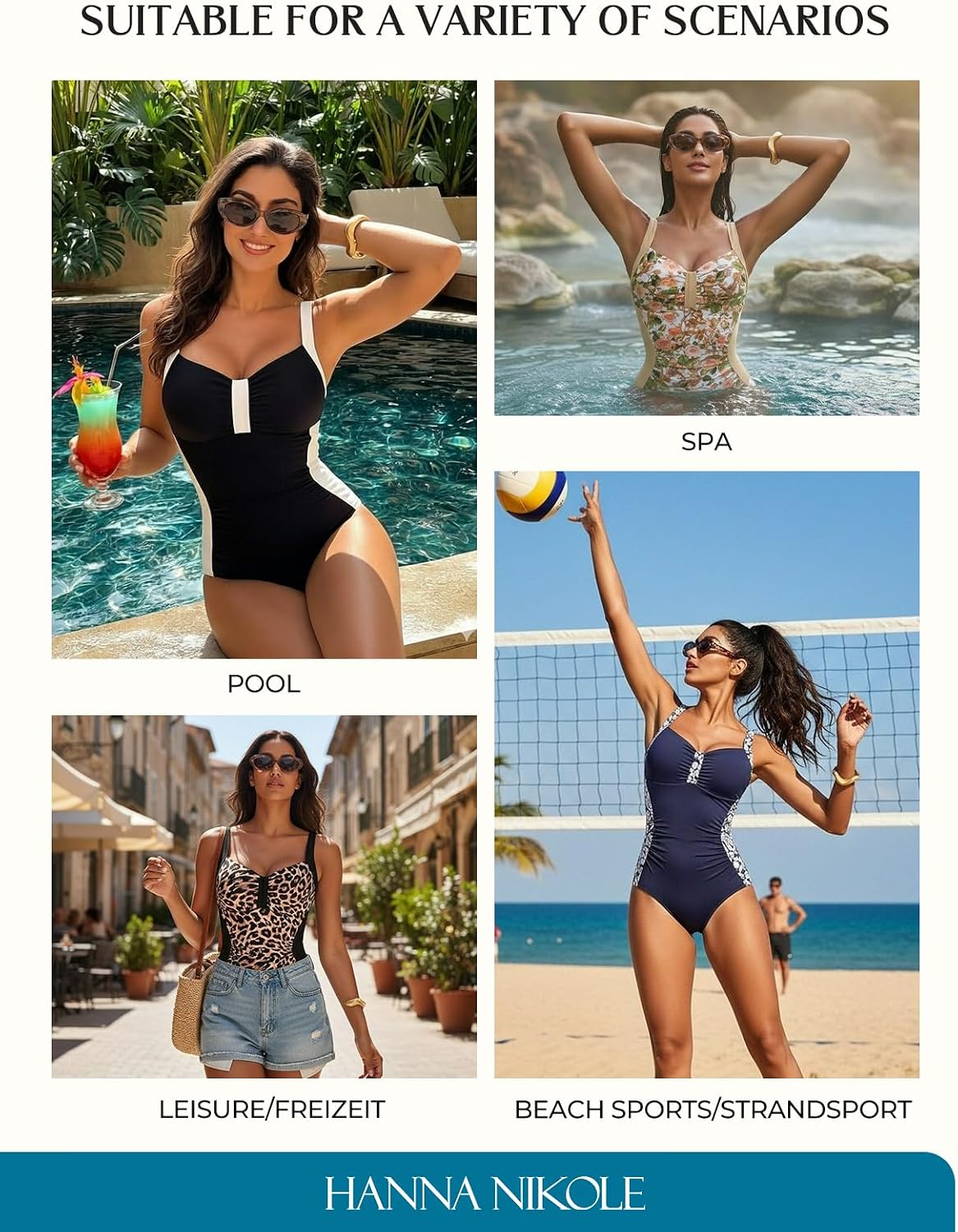 Detalle 1 de Hanna Nikole ruched tummy control swimsuit